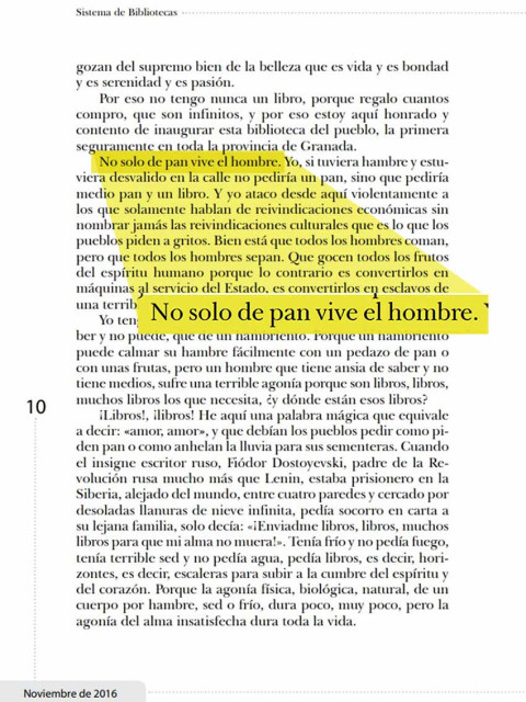 Página 10 del libro: “Medio pan y un libro”, de Federico García Lorca Página 10 del libro: “Medio pan y un libro”, de Federico García Lorca