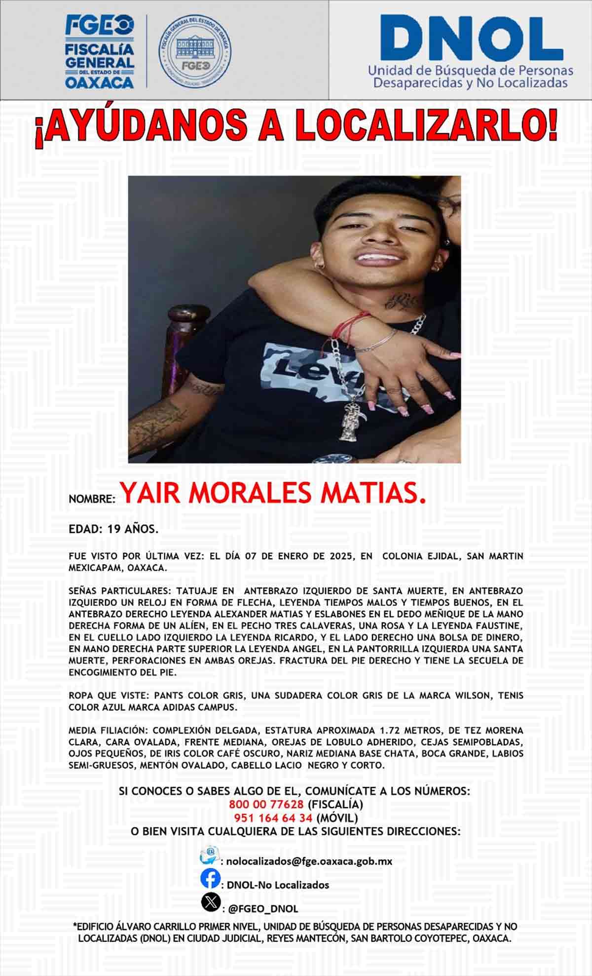 Ficha de Yahir Morales. (Especial)
