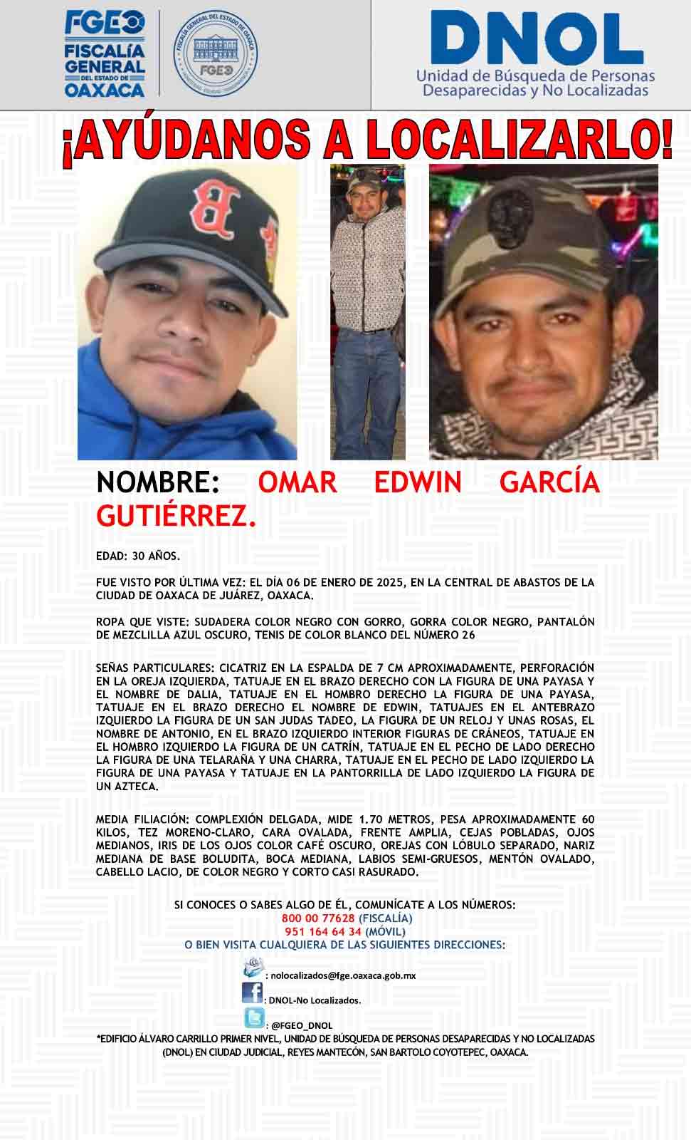 Ficha de Omar Edwin García. (Especial)