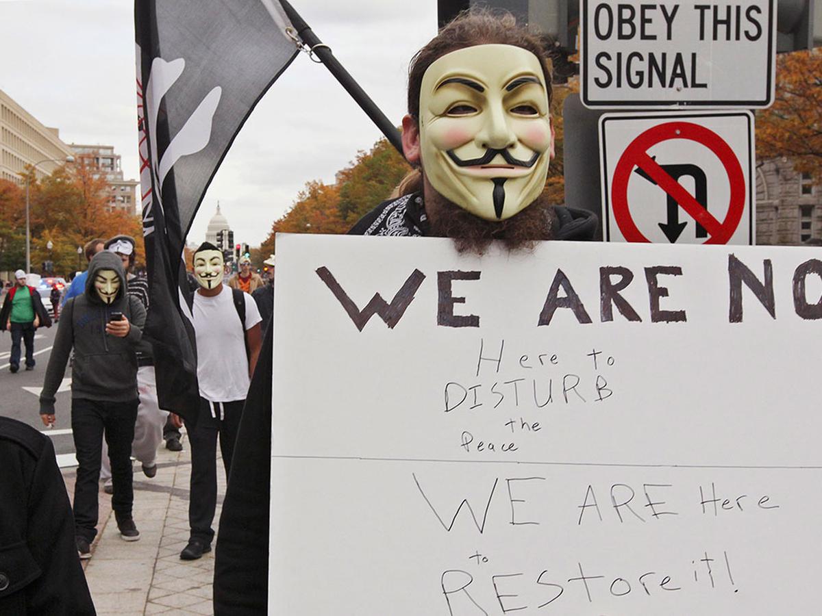 Anonymous marcha por Washington y reivindica igualdad, justicia y libertad