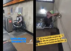 VIDEO: Hacen viral a joven en silla de ruedas que se traslada en Metro CDMX