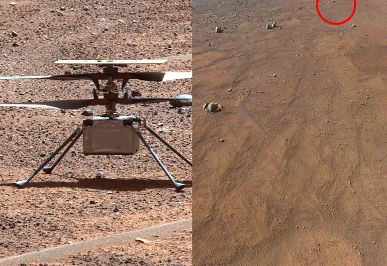Así espió el helicóptero Ingenuity al Perseverance durante un vuelo en ...