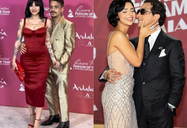 Christian Nodal repite con Ángela Aguilar el gesto con el vestido que tuvo  con Cazzu