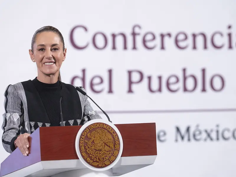 Claudia Sheinbaum, presidenta de México, en su conferencia mañanera del 1 de abril