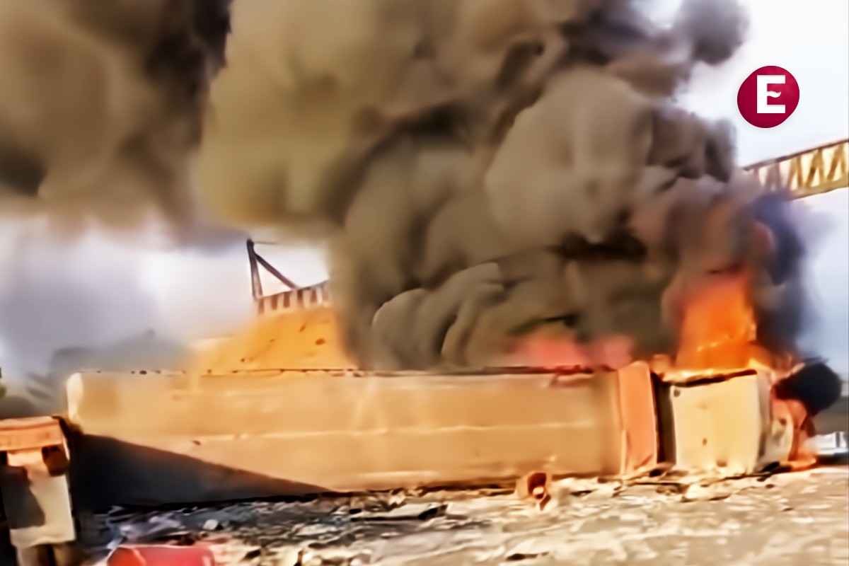 Choque Michoacán: Se incendia tráiler y camioneta de pasajeros