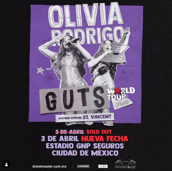 Olivia Rodrigo agregó una segunda fecha en CDMX. Foto: Instagram @oliviarodrigo