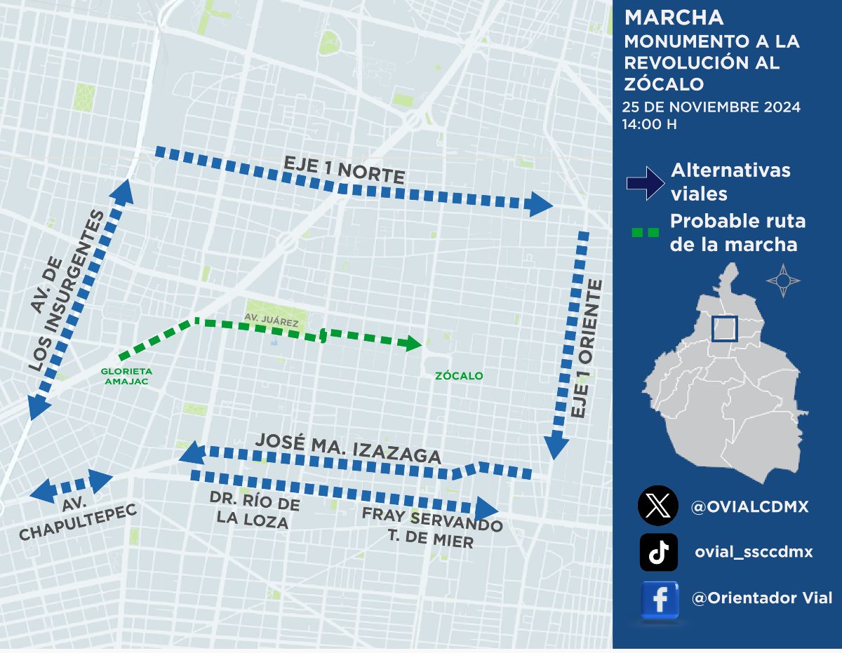 Marcha 25N en la CDMX: Ésta es la ruta y los horarios de la protesta