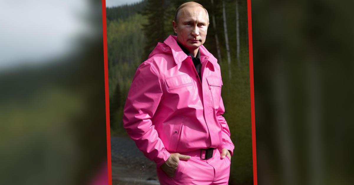 Putin Con Ropa Normal IA recrea a Putin vistiendo con trajes de color rosa brillante por Barbie