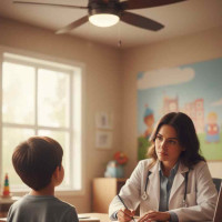 Cuando un niño fija su atención en solo un objeto, como las aspas de un ventilador, es una señal de autismo. Imagen hecha con IA.