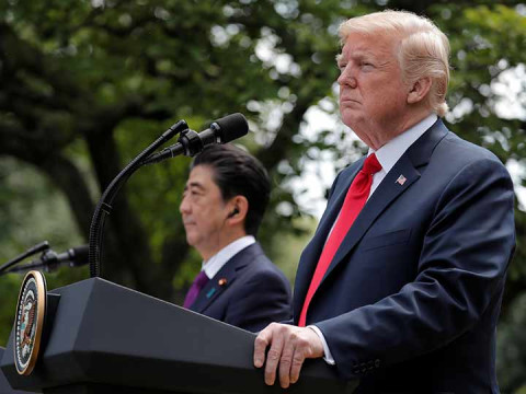 "Si después de la cumbre me escuchan decir las palabras 'máxima presión' será que la reunión no ha ido bien", indicó Trump (Foto: Reuters)
