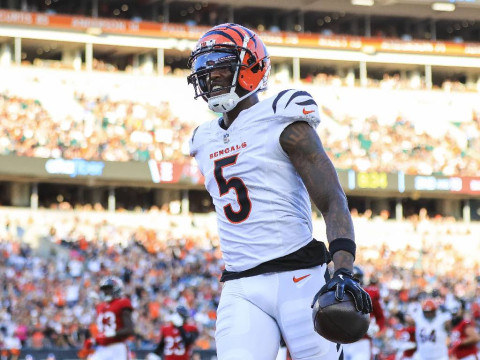 Tee Higgins en la temporada 2023 con los Bengals. (Reuters)