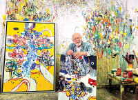 PINTURA ABSTRACTA. La base del trabajo de Gabriel Ramírez, integrante de la Generación de La Ruptura, es el color directo, sin matices, para que el público asocie la obra con luz y color. Fotos: Cortesía Seminario de Cultura Mexicana