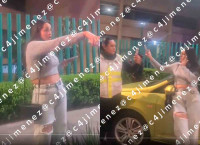 En videos compartidos por el periodista Carlo Jiménez a través de su cuenta de X, se observa el momento en el que una mujer, que iba como acompañante de una conductora presuntamente ebria. Foto: Captura de pantalla